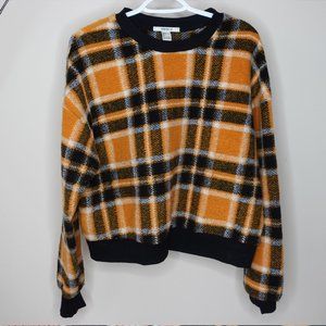 Forever 21 Yellow Plaid Wool Sweater